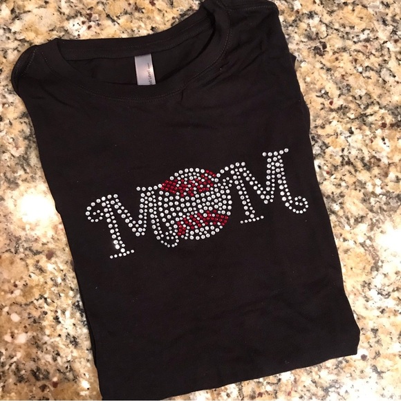 ⚾️Rhinestone Mom Baseball Tee - Picture 1 of 8
